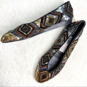 Vintage Frankie and Baby Beverly Feldman Sequin Shoes 9.5